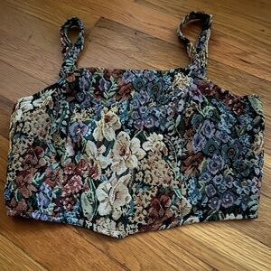Sz M SHEIN cropped floral bustier top/bralette